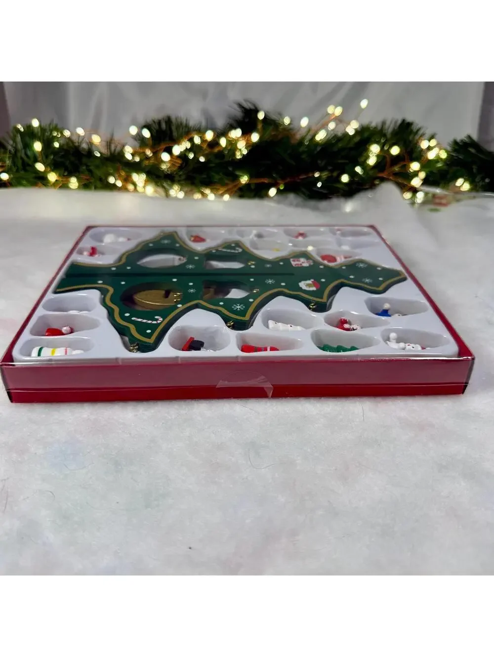 Hand Painted Wooden Christmas Tree with 20 Mini Ornaments